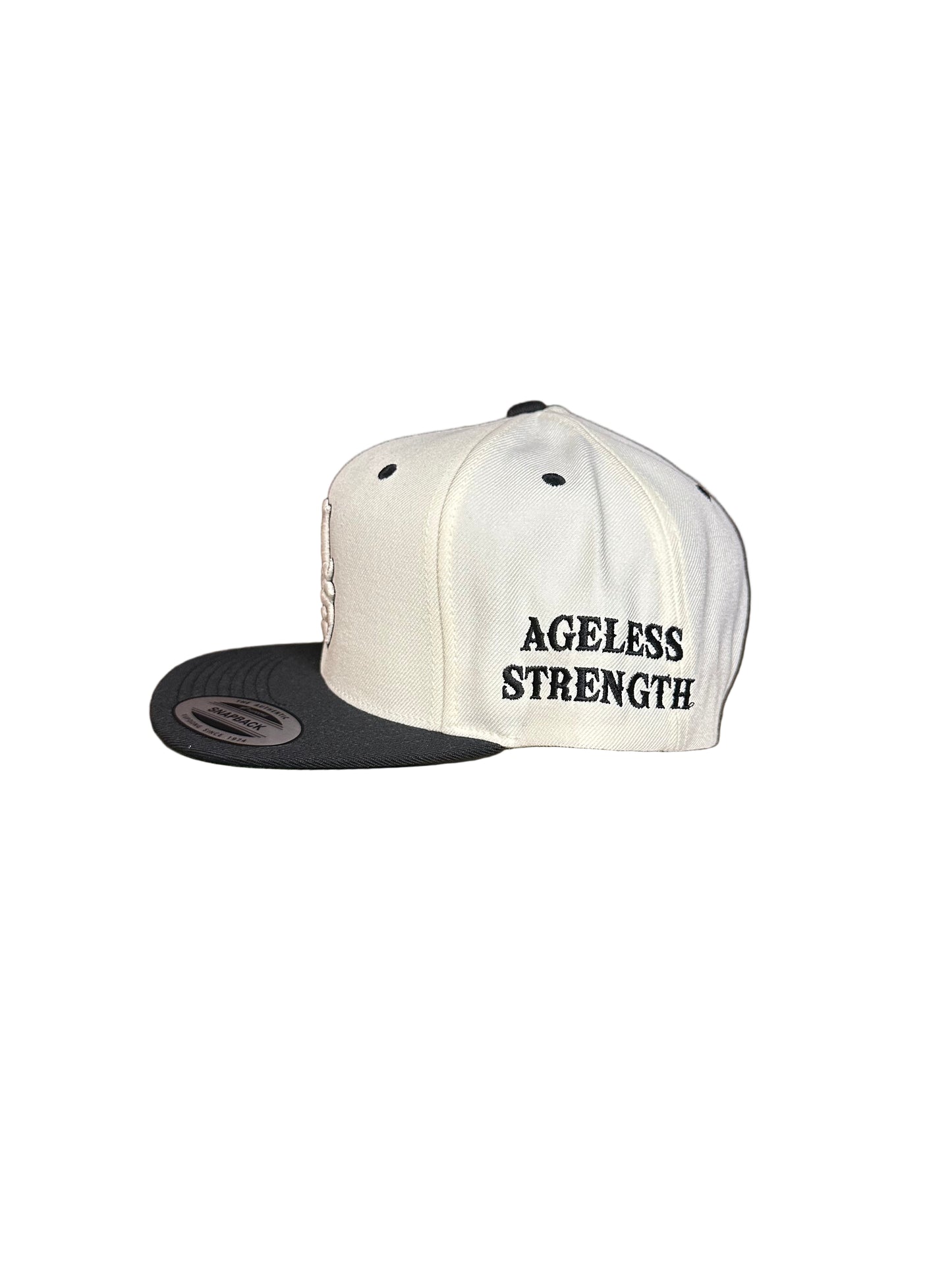 Black Ageless Strength Straight-Brim Cap