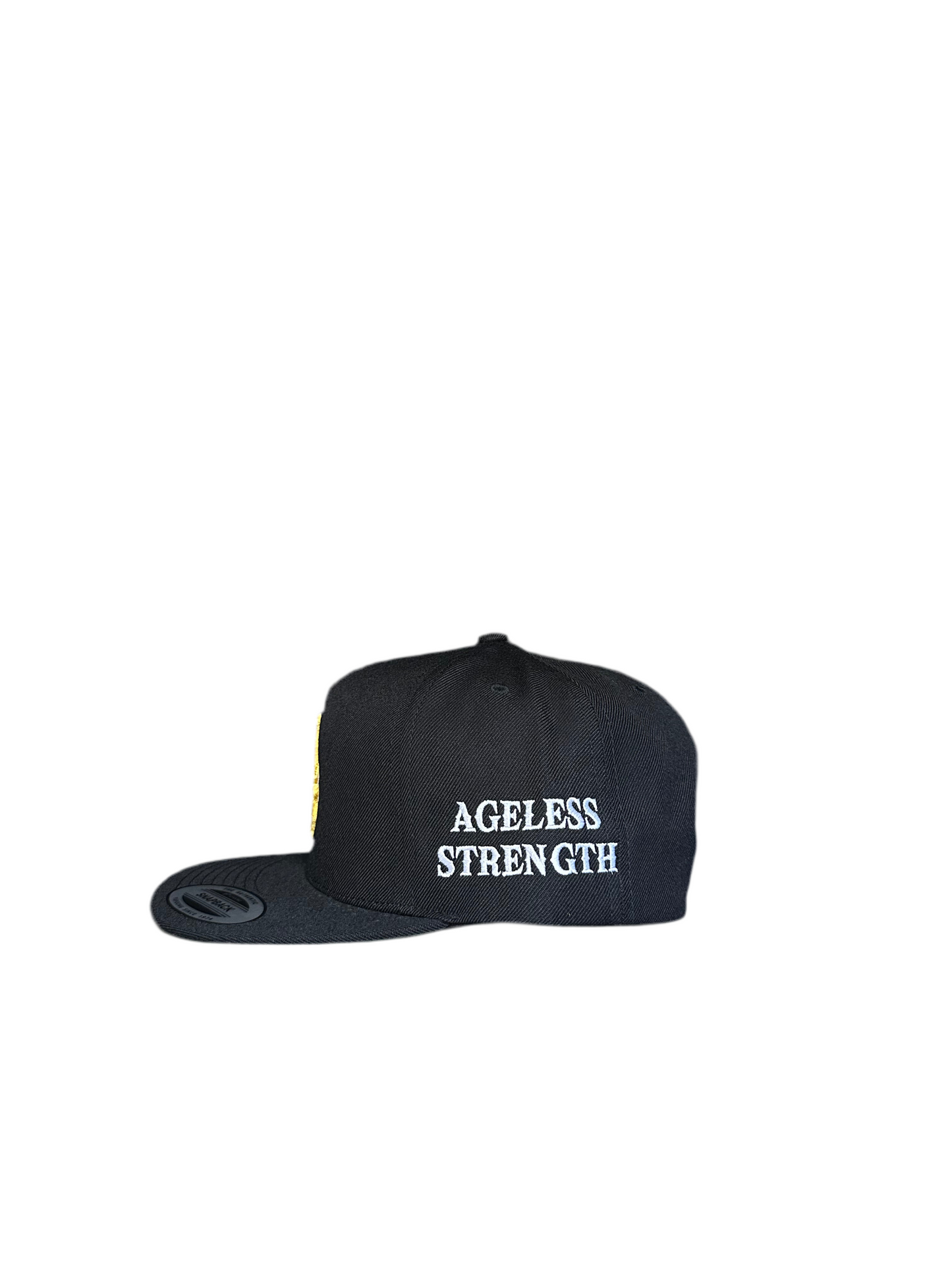 Black Ageless Strength Straight-Brim Cap