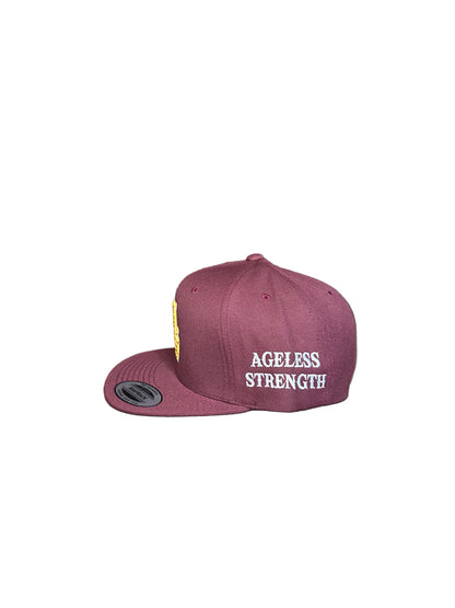 Burgundy Ageless Strength Straight-Brim Cap