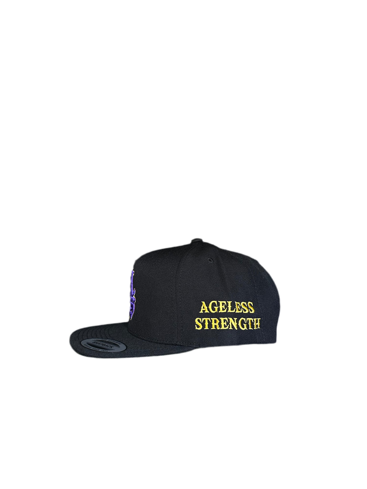 Black Ageless Strength Straight-Brim Cap
