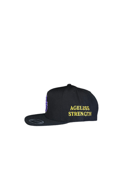 Black Ageless Strength Straight-Brim Cap
