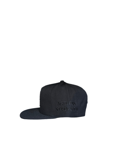 Black Ageless Strength Straight-Brim Cap