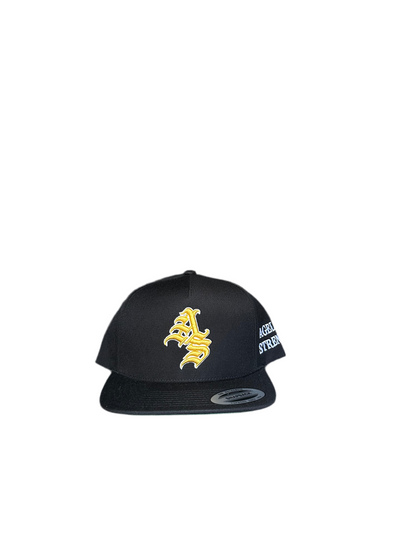 Black Ageless Strength Straight-Brim Cap