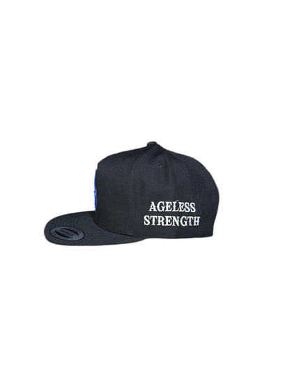 Black Ageless Strength Straight-Brim Cap