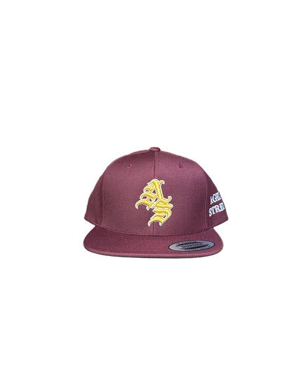 Burgundy Ageless Strength Straight-Brim Cap